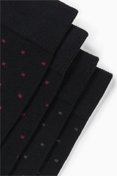 Heren - Set van 2 paar - sokken - met patroon - zwart