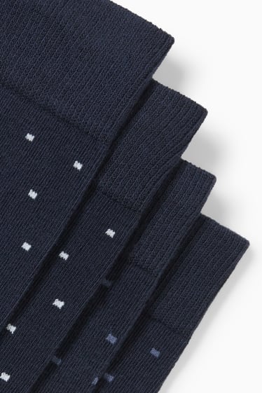 Hommes - Lot de 2 paires - chaussettes - à motifs - bleu foncé