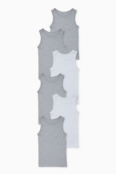Niños - Pack de 6 - camisetas interiores - gris claro jaspeado