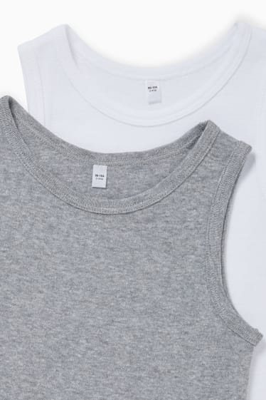 Niños: niños - Pack de 6 - camisetas interiores - gris claro jaspeado