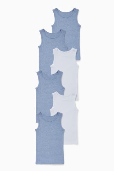 Kinder Buben - Multipack 6er - Singlet - hellblau-melange
