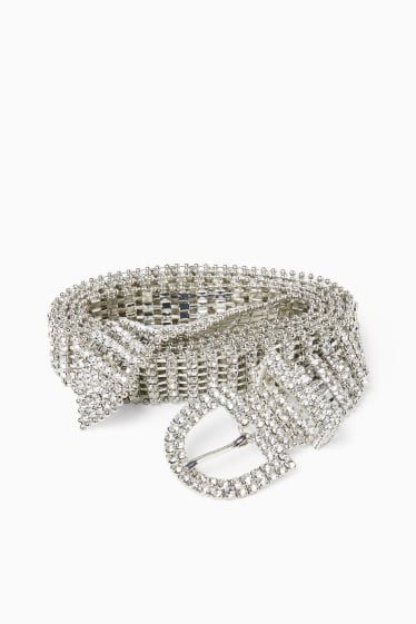 Femmes - Ceinture - brillante - argent