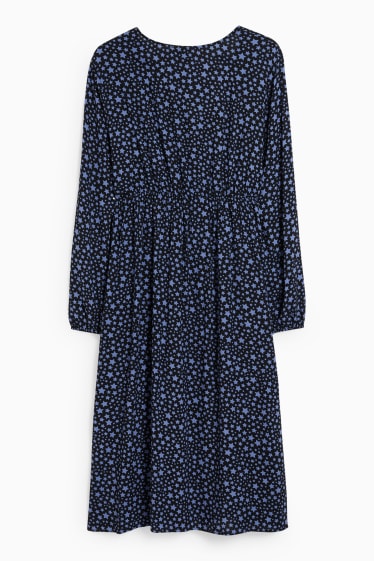 Dona - Vestit - estampat - blau/negre