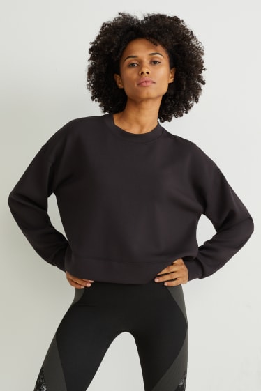 Dames - Sweatshirt - yoga - gerecyclede stof - zwart