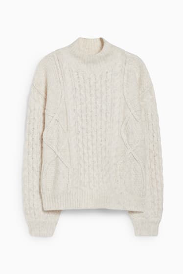 Damen - Pullover - weiss-melange