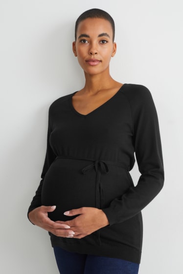 Femei - Pulover gravide - negru