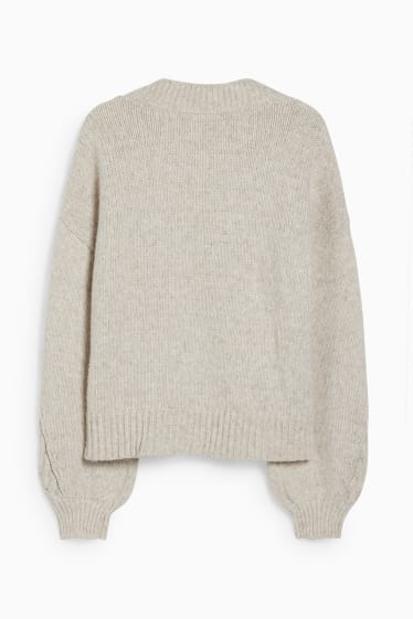 Damen - Pullover - weiß-melange