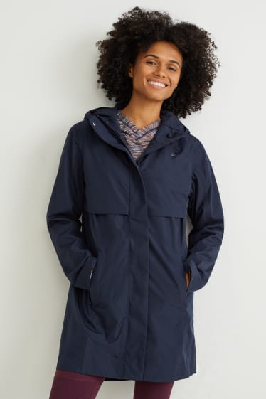 Femmes - Manteau de sport à capuche - bleu foncé