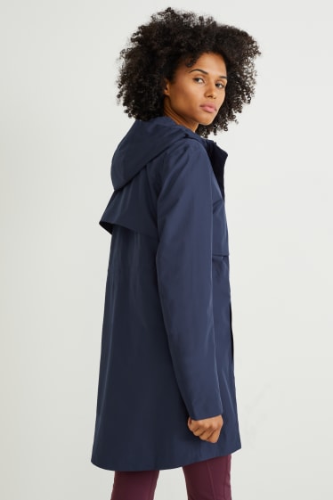 Kobiety - Płaszcz funkcyjny z kapturem - ciemnoniebieski