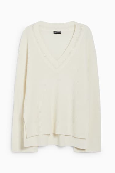 Damen - Pullover - cremefarben