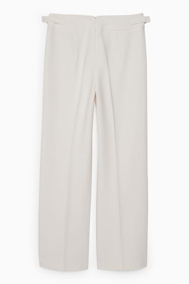 Femmes - Pantalon - high waist - wide leg - blanc crème
