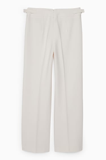 Women - Trousers - high-rise waist - wide leg - cremewhite