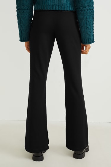Mujer - Pantalón de tela - high waist - tapered fit - negro