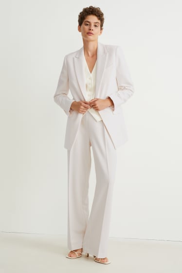 Women - Trousers - high-rise waist - wide leg - cremewhite