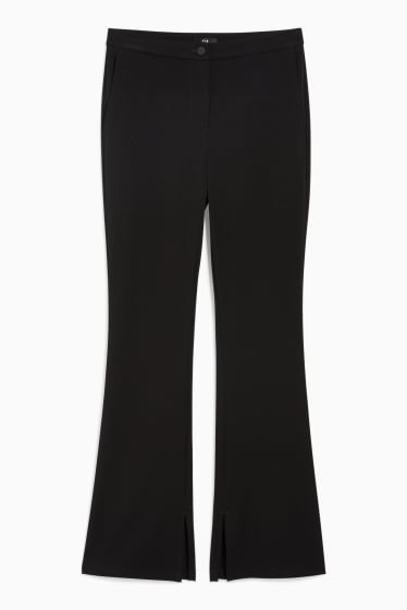 Femmes - Pantalon de toile - high waist - tapered fit - noir