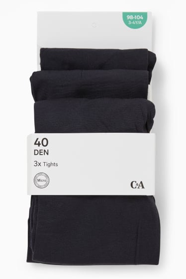 Children - Multipack of 3 - tights - 40 denier - dark blue