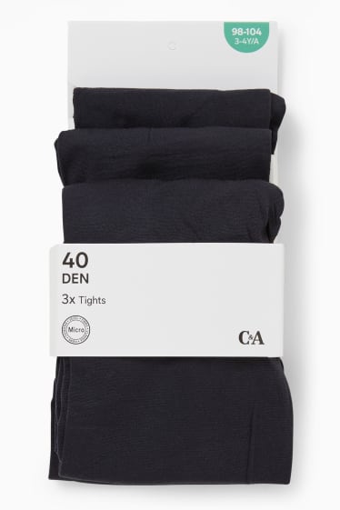 Nena - Paquet de 3 - mitges fines - 40 DEN - blau fosc