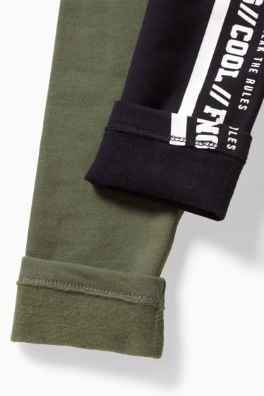 Niños - Pack de 2 - leggings térmicos - verde oscuro / negro