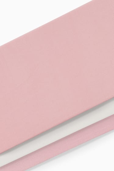 Enfants filles - Lot de 3 paires - collants fins - 40 DEN - blanc / rose