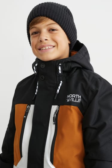 Enfants - Veste de ski à capuche - marron