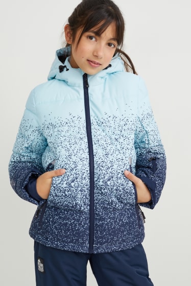 Enfants filles - Veste de ski à capuche - bleu clair