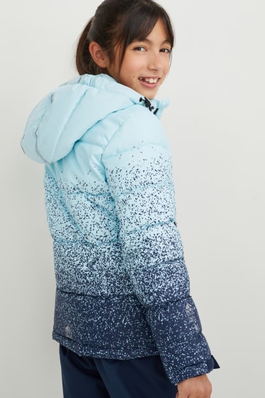 Enfants filles - Veste de ski à capuche - bleu clair