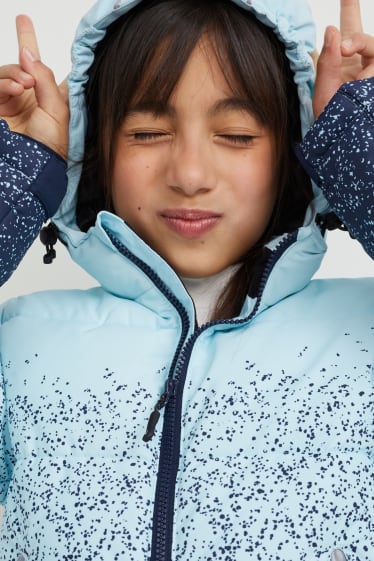 Enfants filles - Veste de ski à capuche - bleu clair