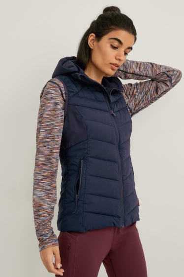 Donna - Gilet trapuntato con cappuccio - THERMOLITE® - blu scuro