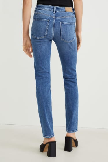 Women - Slim jeans - mid-rise waist - shaping jeans - LYCRA® - blue denim