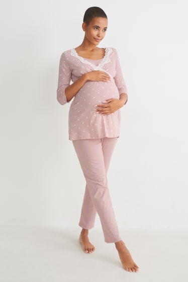 Femei - Pijama pentru alăptare - roz