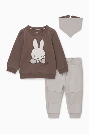 Bebeluși - băieți - Miffy - compleu bebeluși - 3 piese - maro