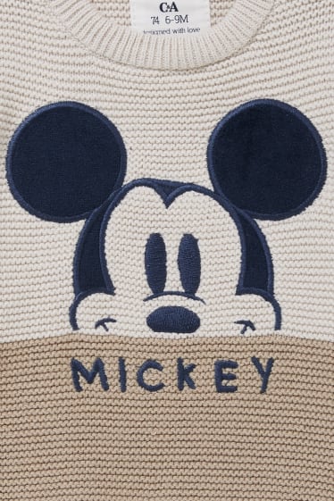 Babys - Mickey Mouse - babytruitje - beige-mix