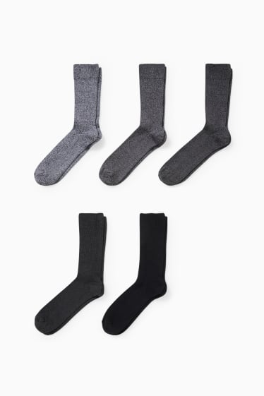 Hommes - Lot de 5 paires - chaussettes - LYCRA® - noir
