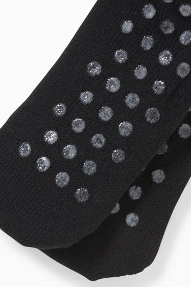 Hommes - Chaussettes antidérapantes - LYCRA® - motif tressé - noir
