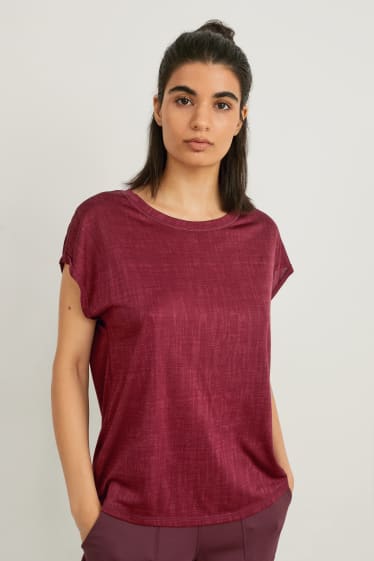Mujer - Camiseta funcional - running - burdeos