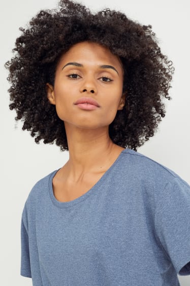 Femmes - Haut de sport - yoga - 4 Way Stretch - bleu chiné