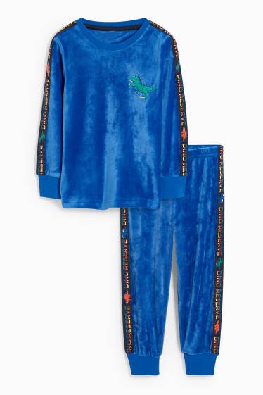 Dětské - Motiv dinosaura - pyžamo - 2dílné - modrá