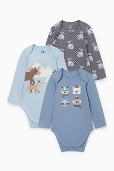 Bébés garçons - Lot de 3 - body pour bébé - bleu clair