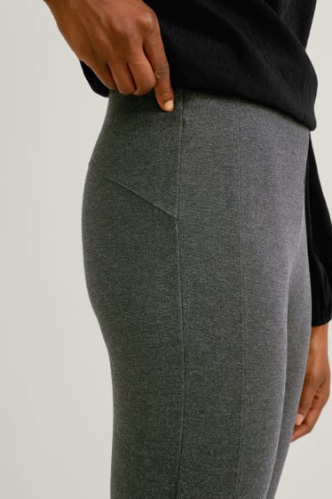 Mujer - Pantalón de punto - slim fit - gris oscuro