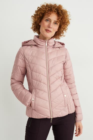 Mujer - Plumífero con capucha - BIONIC-FINISH®ECO - reciclado - rosa pálido