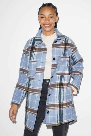 Femei - CLOCKHOUSE - cămașă tip jachetă - în carouri - albastru / negru