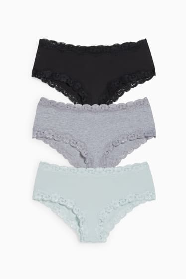 Dames - Set van 3 - hipster - mintgroen