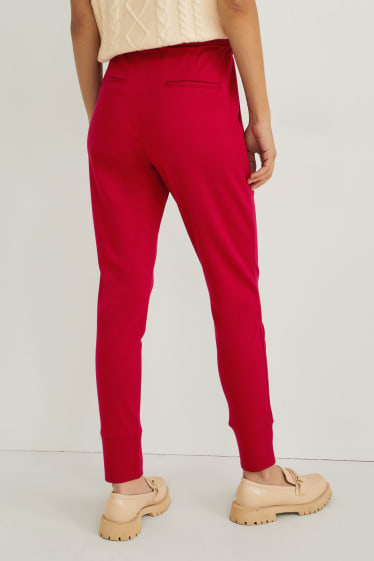 Damen - Jersey-Hose - Tapered Fit - rot