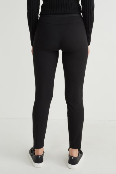 Femmes - Pantalon en toile - mid waist - slim fit - LYCRA® - noir