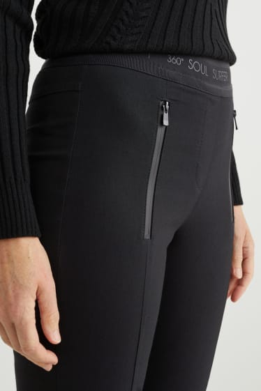 Femei - Pantaloni de stofă - talie medie - slim fit - LYCRA® - negru