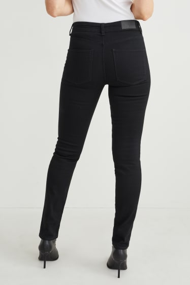 Women - Slim jeans - mid-rise waist - LYCRA® - black