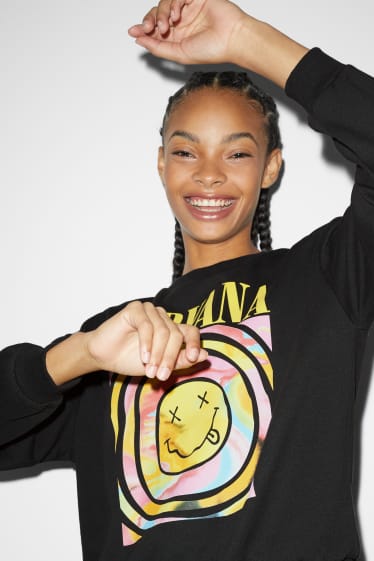 Dames - CLOCKHOUSE - sweatshirt - Nirvana - zwart