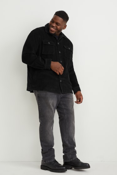 Hommes - Veste-chemise en velours côtelé - noir