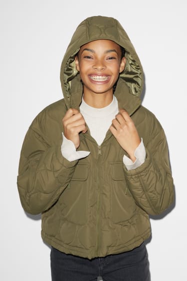 Damen - CLOCKHOUSE - Steppjacke mit Kapuze - khaki