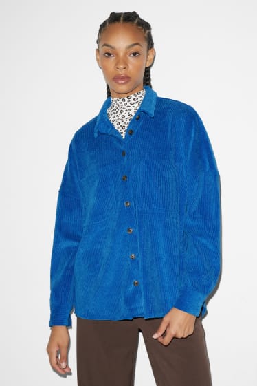 Teens & young adults - CLOCKHOUSE - corduroy blouse - blue